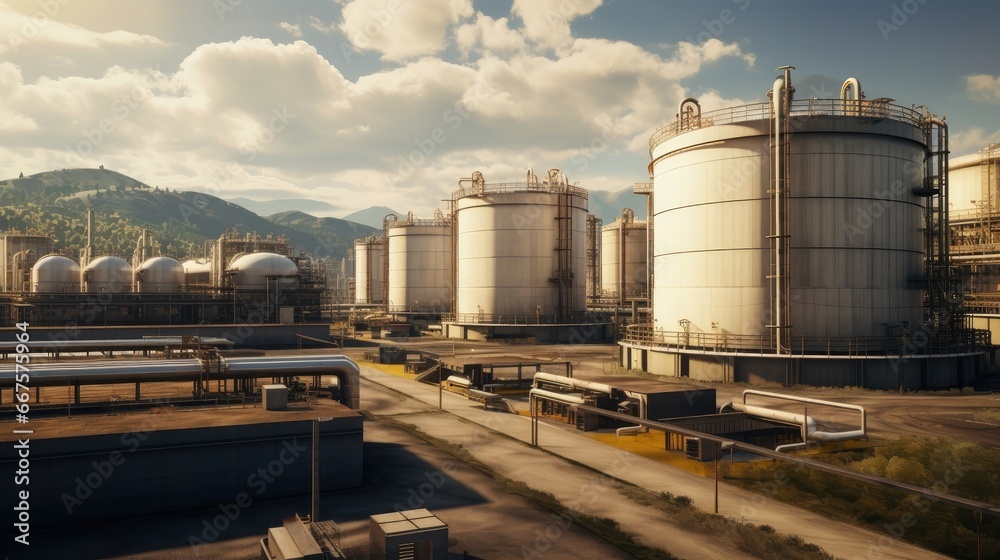 Enhance your energy and industrial content with captivating visuals of the oil storage facility, showcasing the city's role in the energy sector. Perfect for urban industrial presentations