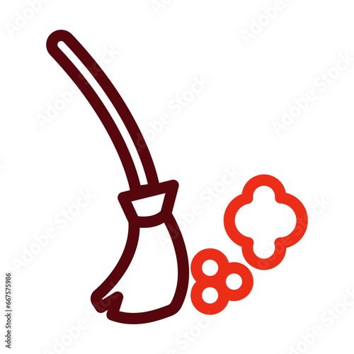 Sweep Thick Line Two Colors Icon Design