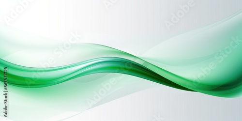 White and green abstract wave background