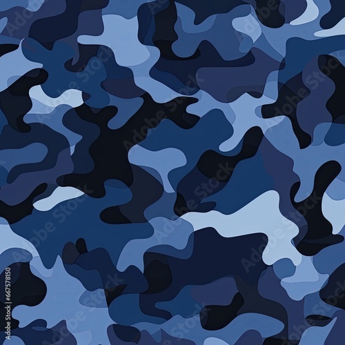 camouflage pattern,clean, sportwear style shades of dark navy , generated by AI