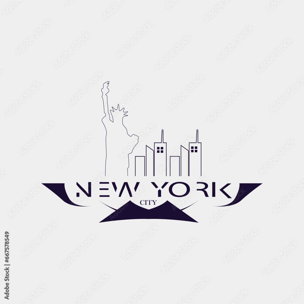Vector t shirt design skyline travel label, new york city. Vector t shirt design skyline travel label, new york city.