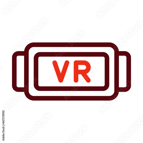 Vr Glasses Thick Line Two Colors Icon Design