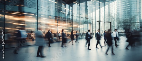 Dynamic Office Life: Long Exposure of Business Crowd in Motion