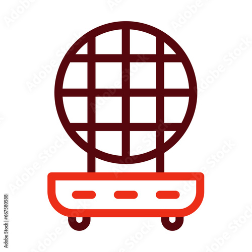 Roti Maker Thick Line Two Colors Icon Design
