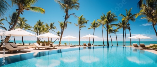 Tropical Paradise: Luxurious Poolside by the Sea © Maximilien