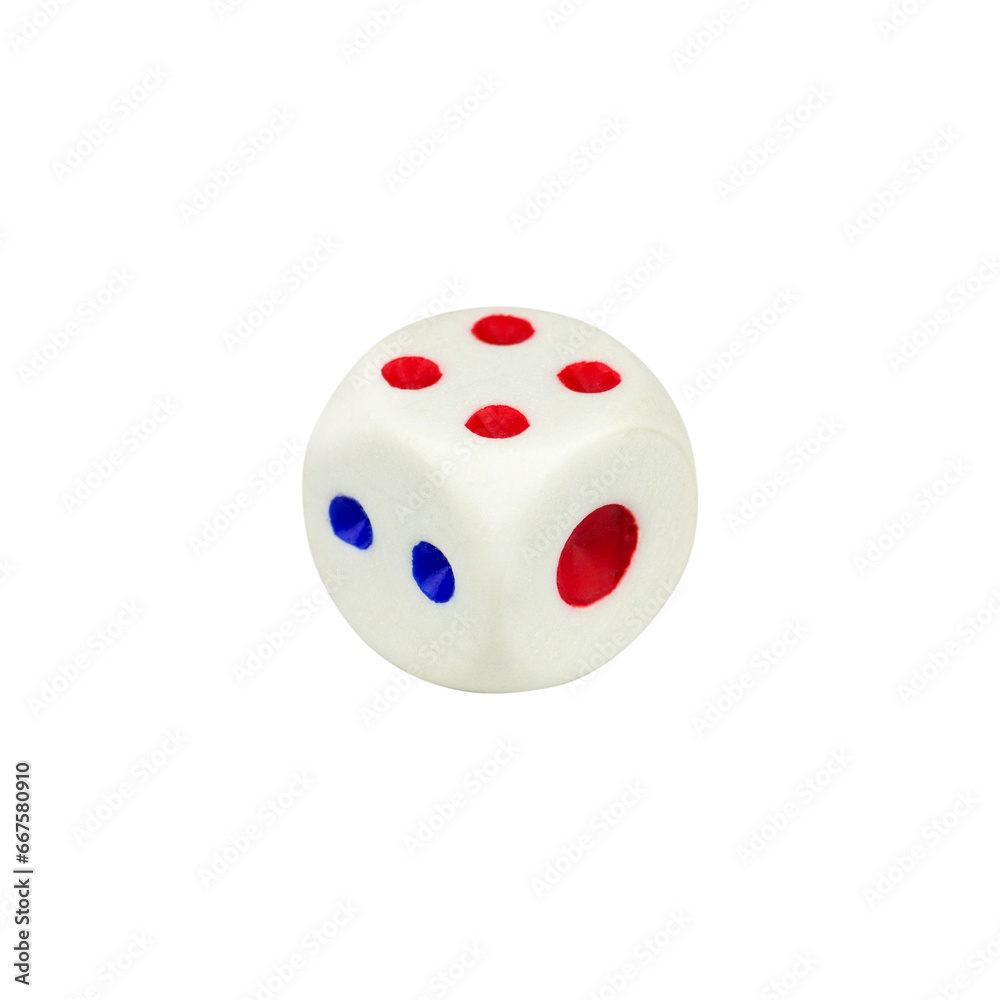 dice isolated from background, number 4, 2 and 1 dice isolated from background, number 4, 2 and 1