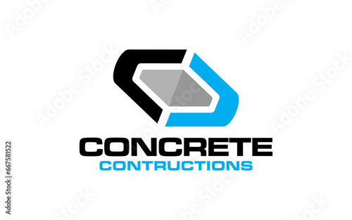 Illustration vector graphic of concrete mixer truck construction logo vector template