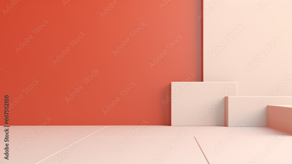 room with red wall and white wall whit copy space room with red wall and white wall whit copy space