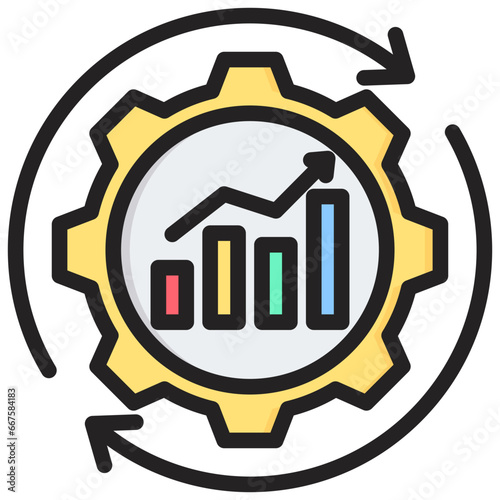 Business Automation Outline Color Icon