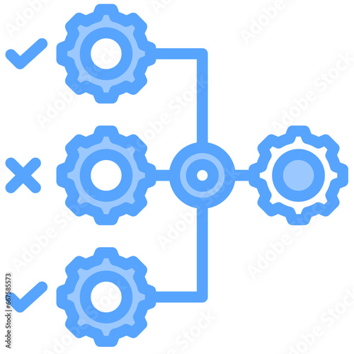 Streamline Process Blue Icon