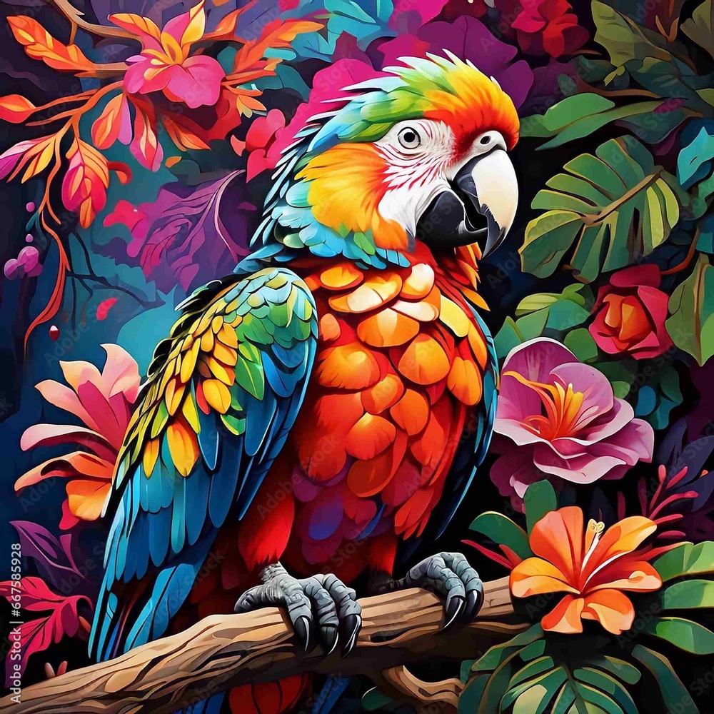 Fototapeta premium blue and yellow macaw