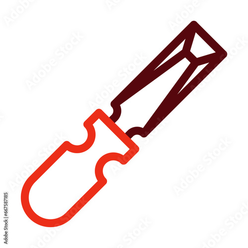 Chisel Thick Line Two Colors Icon Design