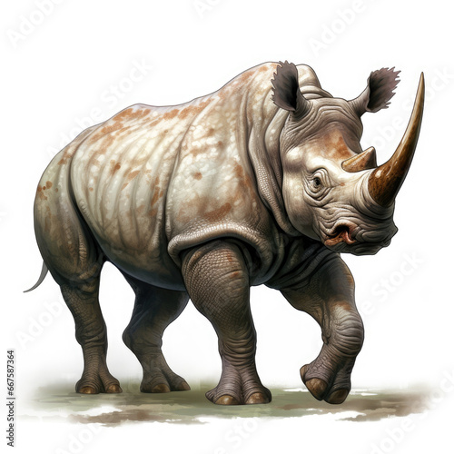  Majestic Realistic Rhinoceros    Medieval Fantasy RPG Illustration