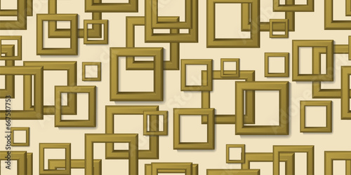 Background with squares without seams. Seamless background with voluminous brown squares. Vector illustration