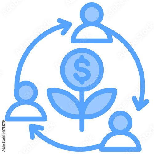 Change Collaboration Blue Icon
