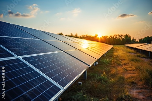 Creating sustainable energy using solar panels and wind farms is enterprise friendly. The concept of clean and sustainable development. Generative AI