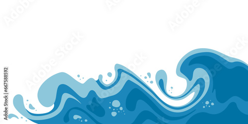 Vector sea wave isolated on white background. Blue marble acrylic swirl pattern. Abstract psychedelic water waves print background.