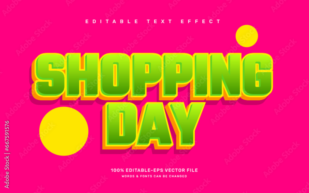 Fototapeta premium Shopping day editable text effect template