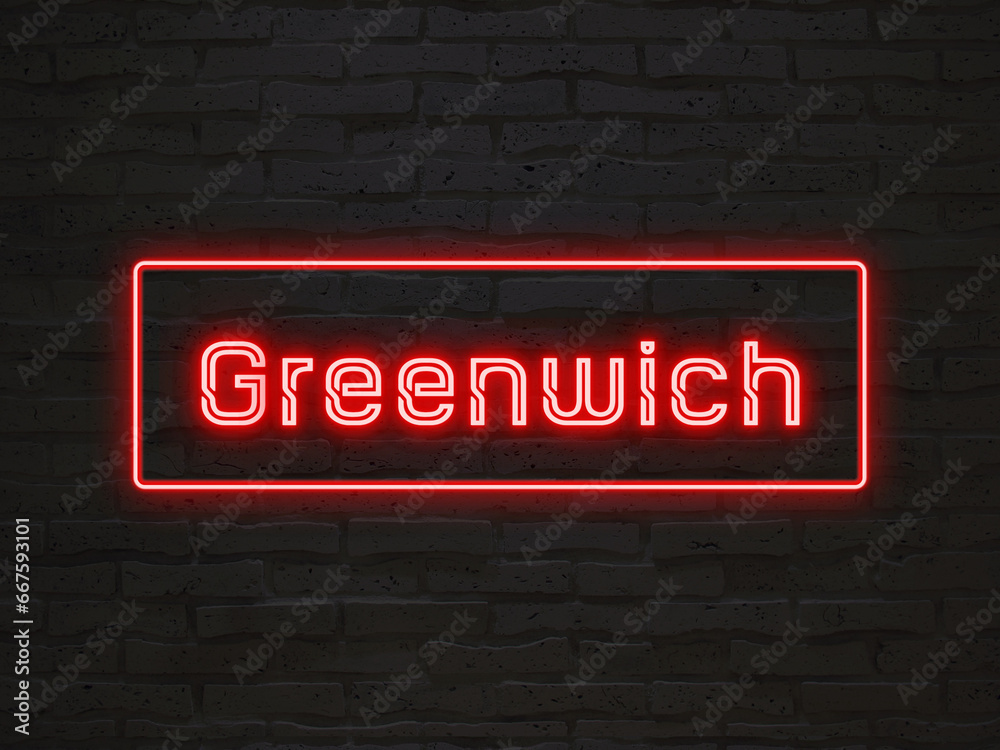 Greenwich のネオン文字