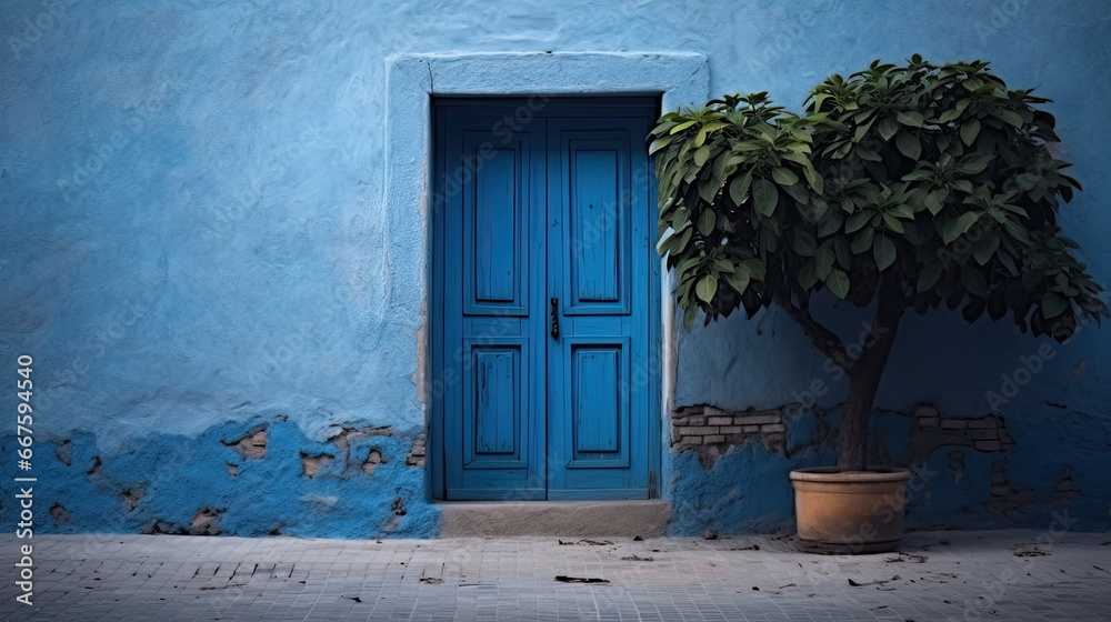 Fototapeta premium blue door in the house 