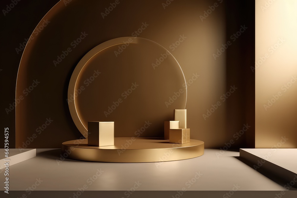 realistic empty pedestal stand photography for award showcase