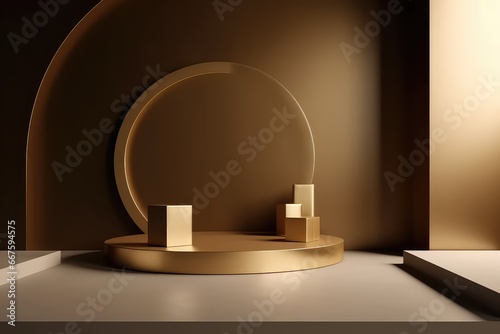 realistic empty pedestal stand photography for award showcase