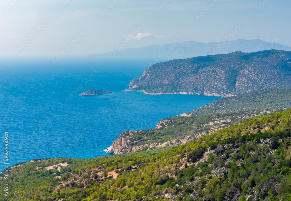 Rhodes island landscape in summer, Greece