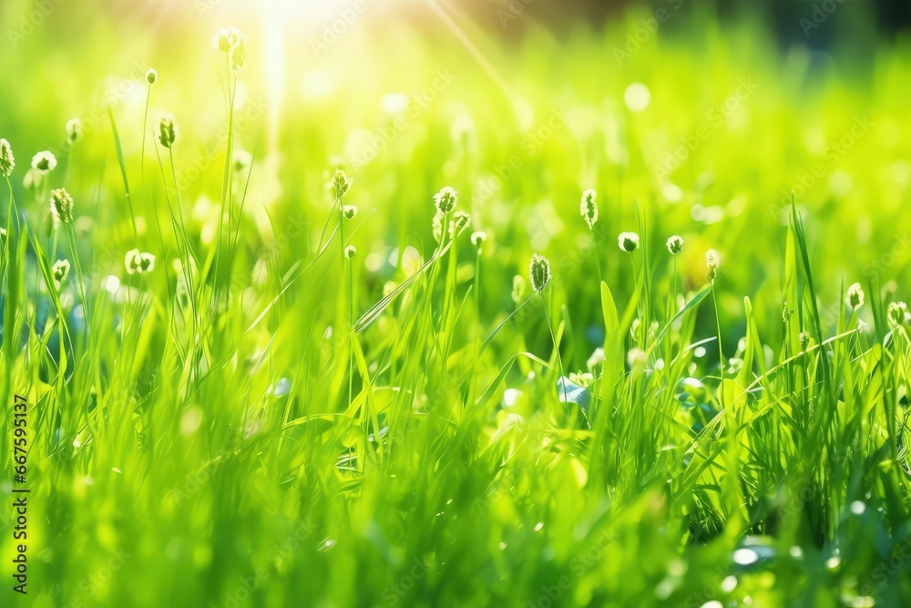organic green grass farmland outdoor photography with sunlight