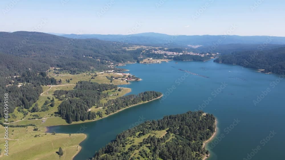 Aerial Summer view of Dospat Reservoir, Smolyan Region, Bulgaria Aerial Summer view of Dospat Reservoir, Smolyan Region, Bulgaria
