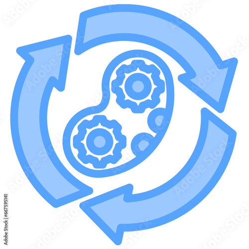 Biological Processing Blue Icon