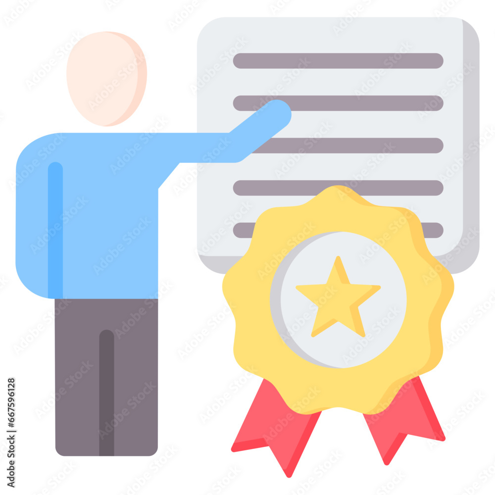 Educator Experience Flat Icon Educator Experience Flat Icon