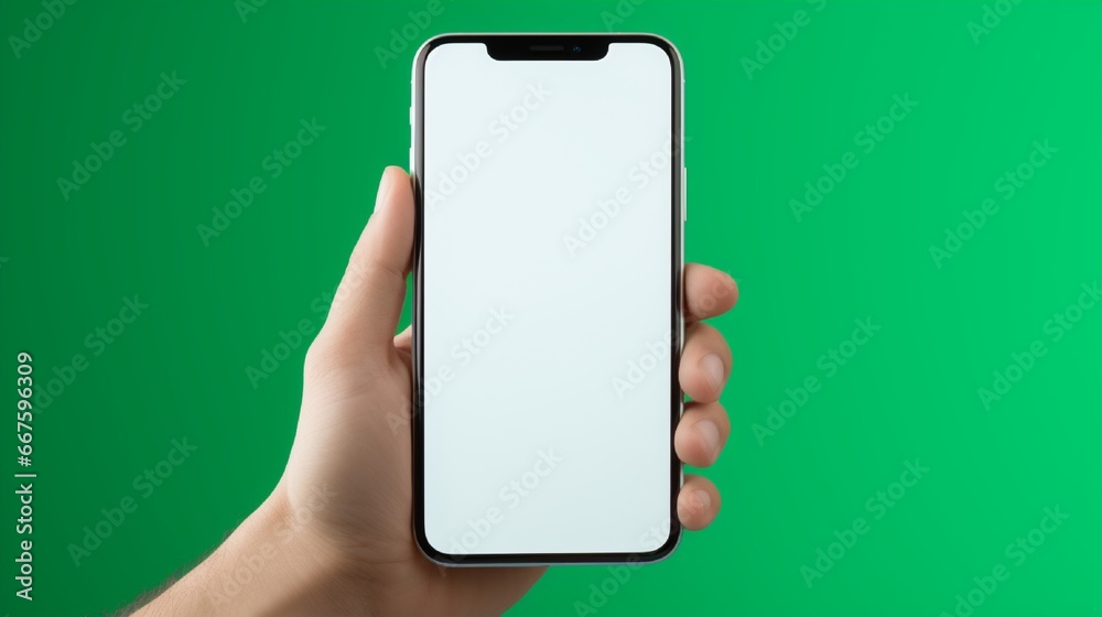 A high-definition image of a man next to an enormous 3D smartphone replica, focusing on his hand as it points to the smartphone's blank white screen, with a bold green background. A high-definition image of a man next to an enormous 3D smartphone replica, focusing on his hand as it points to the smartphone's blank white screen, with a bold green background.