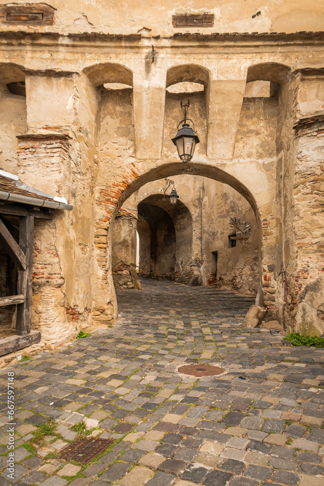 Fototapeta premium street in Sighisoara medieval town