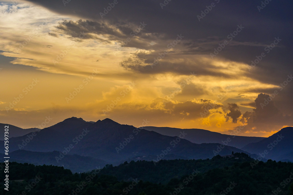 Rural landscape near Val les Bains, in Ardeche, France, Europe. High quality photo Rural landscape near Val les Bains, in Ardeche, France, Europe. High quality photo