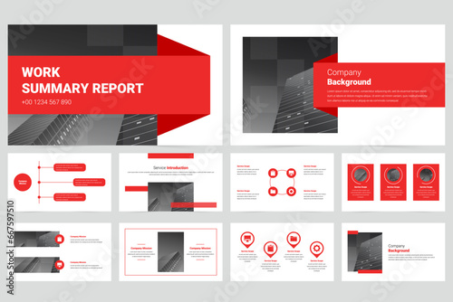 Red modern marketing company slide presentation template