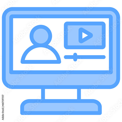 Video Course Blue Icon