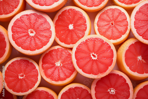 Sliced grapefruits background
