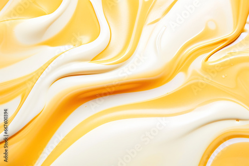 Whipped cream with caramel. photo