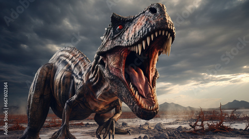 Close-up of Dinosaur Tyrannosaurus Rex roaring © IBEX.Media