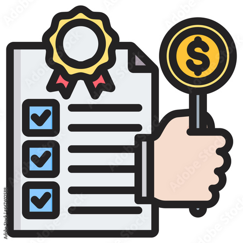 Bid Bonds Outline Color Icon
