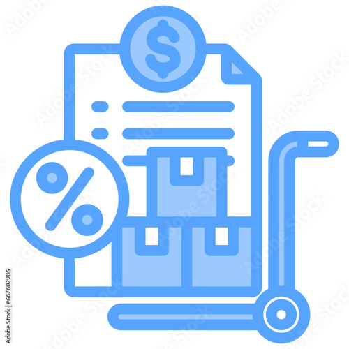 Purchase Discount Blue Icon