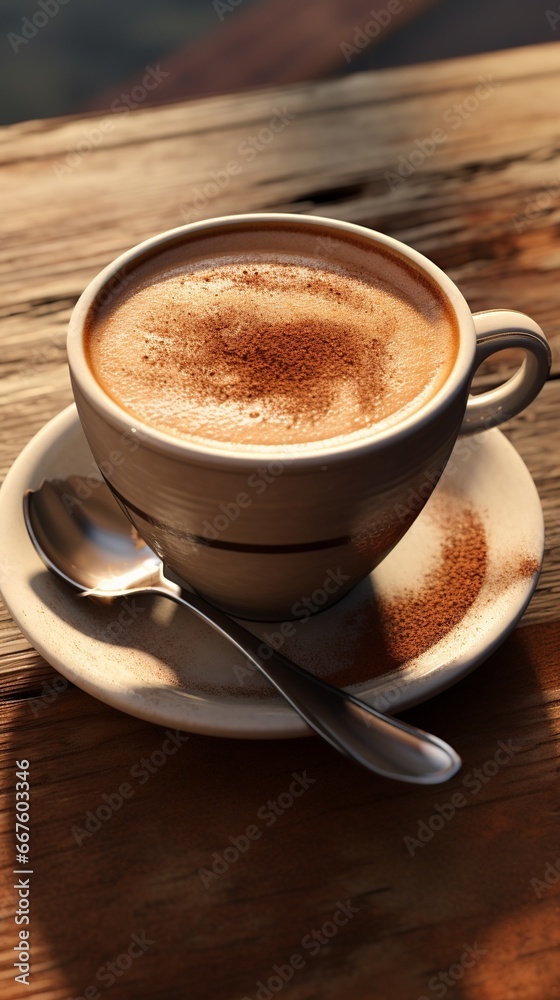 Cup of coffee with milk and sugar Cup of coffee with milk and sugar
