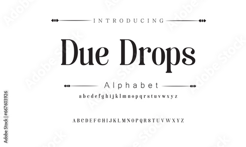Due Drops Abstract modern urban alphabet fonts. Typography sport, technology, fashion, digital, future creative logo font. vector illustration