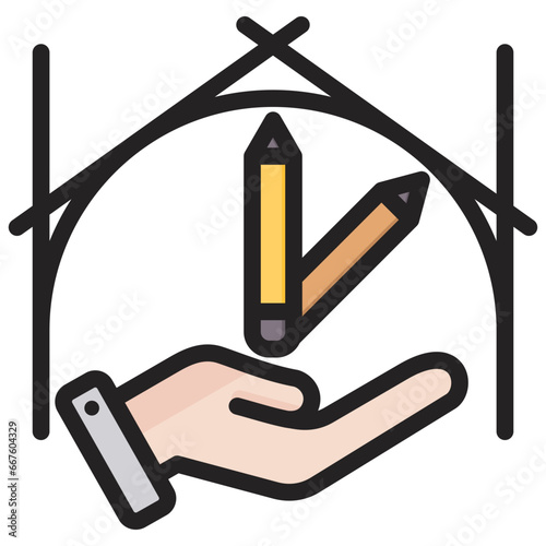 Quantity Surveyor Outline Color Icon