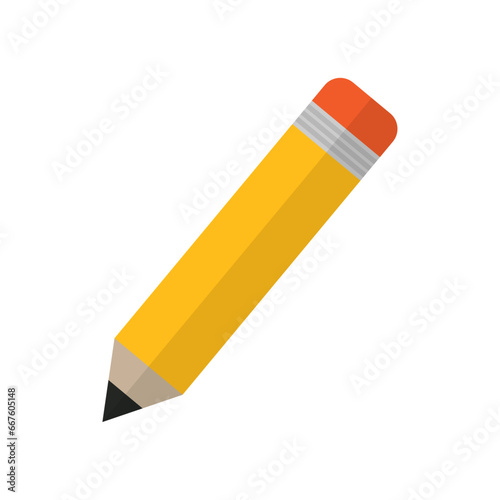 yellow pencil icon vector illustration photo