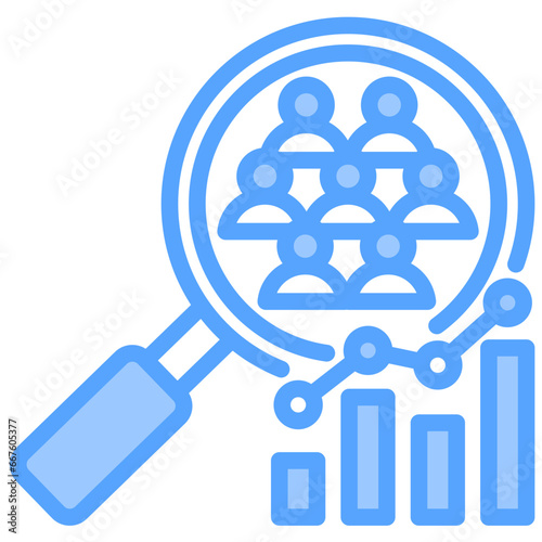 Quantitative Population Blue Icon