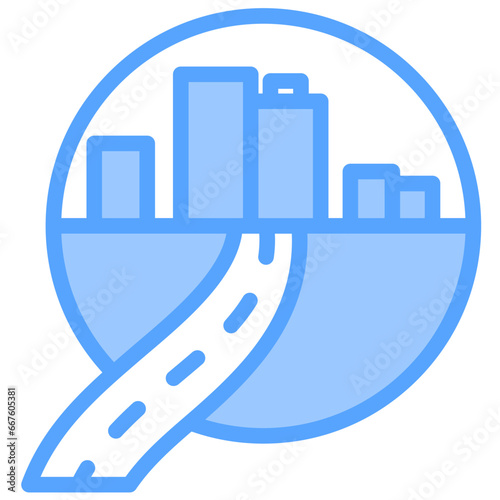 Roads Blue Icon