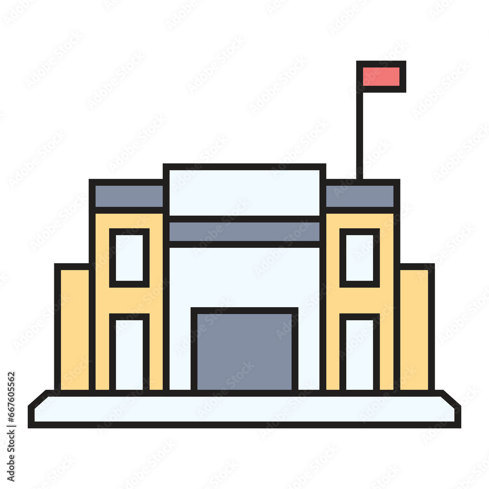 Flat icon illustration building. Buildings architecture concept. Flat icon illustration building. Buildings architecture concept.