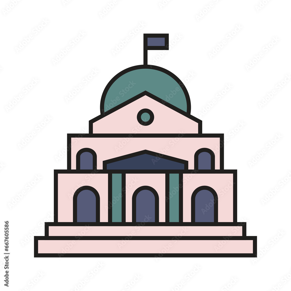 Flat icon illustration building. Buildings architecture concept. Flat icon illustration building. Buildings architecture concept.