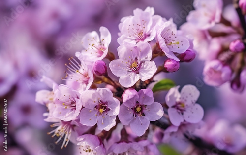 Beautiful Cherry Blossom Sakura Pink Flowers Background Selective Focus